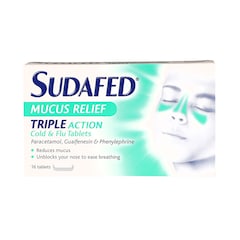 Image 1 for Mucus Relief Triple Action Cold & Flu 16 Tablets
