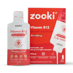 Image 1 for Liposomal Vitamin B12 2500mcg Strawberry Flavour 14 x 10ml Liquid Sachets